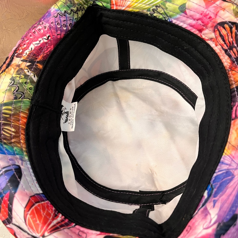 Crown Hat Co Botanical Butterfly Bucket Hat 100% Cotton Floral NWT Psalm 23 Sun - Picture 11 of 12
